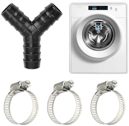 OUDQFCJ Raccordo a Y a 2 vie per Tubi | Accessorio di Collegamento per Lavatrice e Lavastoviglie | Include Tre Fascette Stringitubo | Resistente al Calore e ai Prodotti Chimici