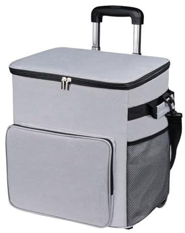 Kustimantu Rollender Kühler - Weichwandige Kühlbox - Trolley Mit Griff Dichter 35L Isoliertasche Für Unterwegs Picknick