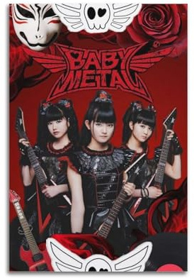 YTWRGWERR Babymetal Poster, ästhetische Wandkunst, dekoratives Gemälde, Poster, Dekoration, Vintage-Leinwand für Wohnzimmer, Schlafzimmer, 30 x 45 cm, ungerahmter Stil