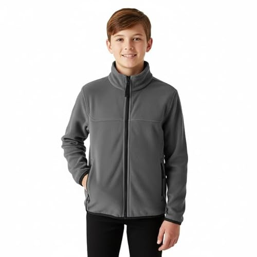 FASHION 7STAR Unisex Kids Microfleece Jacket with Long Sleeves & Mock Funnel Neck – Lightweight Full-Zip Fleece Top with Zipped Pockets Jumper for Outdoor Everyday