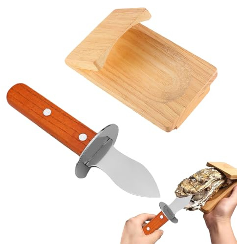 JDCMEI Soporte de Descamación de Ostras, Abrazadera Protectora para Ostras, Clip Portátil para Ostras con Abridor de Ostras, Herramienta de Apertura de Mariscos Handguard