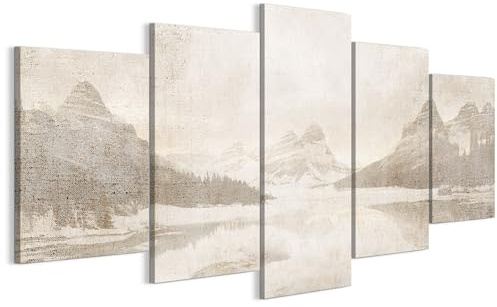 LUMASOUL Wandbilder Wohnzimmer 5-teilig Leinwandbild Landschaft 19 100x50 cm