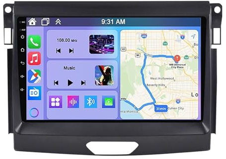 Für Ford Ranger 2015-2020 Android 12 Autoradio 9 Zoll HD Touchscreen Mit Carplay Android Auto Unterstützt GPS Navi DAB Bluetooth 5.0 RDS 4G WiFi DSP Mirror Link HiFi SWC Rückfahrkamera(A,400S)
