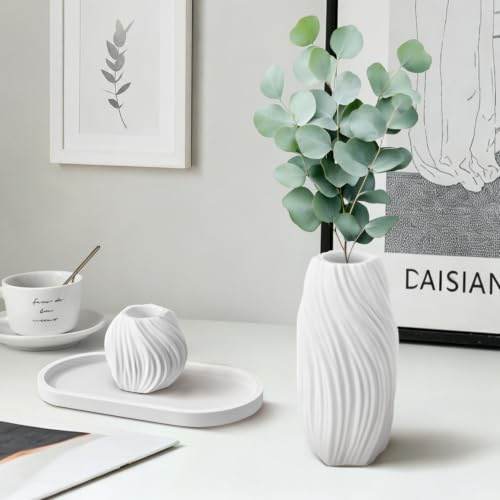 ＴＡＫＵＭＩ∞Ｘ 3pcs Gießformen Silikon Silikonform Vase mit Tablett Gipsformen zum Gießen Neuheiten Silikonformen Gießformen Epoxidharz Resin Formen Sommer