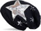 styleBREAKER warme Feinstrick Beanie Mütze mit All Over Vintage Stern Print, Pailletten Stern und sehr weichem Fleece Innenfutter 04024091, Farbe:Midnight-Blue/Dunkelblau