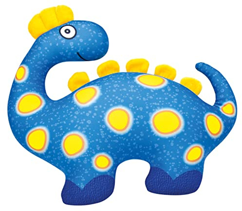 Mertens lustiger Kuschel-Dinosaurier, Spielzeug ab 0 Monate, waschbares Baby Kuscheltier (Größe: 28 cm, buntes und weiches Plüschtier für Jungen & Mädchen, leicht zu reinigen, Polyester), Blau