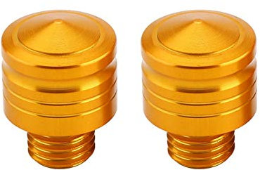 Terisass Rückspiegel Schraube M10 * 1,25 2 Stücke Universal Motorrad Gewindebolzen Adapter Schrauben Geändert Rückspiegel Sitz Dekorative Schraubkappe Abdeckung Motorrad Spiegel (Goldfarben)