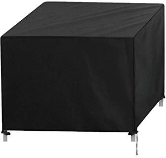Taomeng Garden Furniture Covers Heavy Duty 420D Oxford Fabric Waterproof Square Outdoor Furniture Cover for Table Chairs, Rattan Furniture Covers Extra Large Patio Cover, Black,115x115x74cm