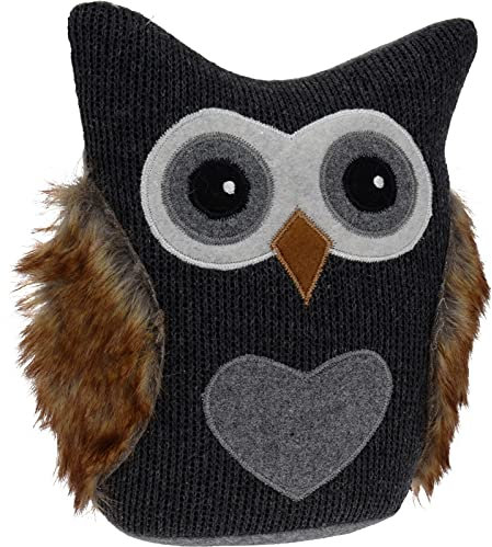 Plüsch Türstopper Eule EGON - 1 KG Türpuffer & Türdeko - Uhu Kauz (Dunkel)