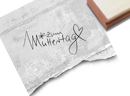Stempel Zum Muttertag - Textstempel für Mama Familie Glückwünsche Karten Geschenkanhänger Basteln Muttertagsgeschenk Deko Scrapbook - zAcheR-fineT (klein ca. 47 x 24 mm)