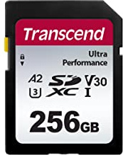 Transcend 256GB SDC340S SD UHS-I SDXC Memory Card, 160MB/s, U3, V30, A2 | Compatible with advanced camcorders for Professional Photographers, Videographers