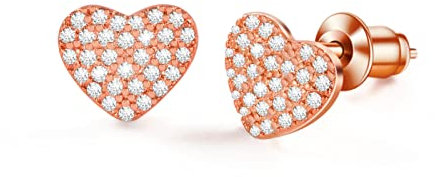 BOCHOI Orecchini a Cuore da Donna Placcati In Oro rosa 14K, Gioielli con Orecchini Pendenti D'Amore con Zirconia Cubica 5A+
