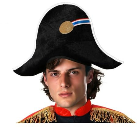 ATOSA Napoleon-Hut Bihorn, Schwarz, One Size, Herren, Kostümzubehör, Maskerade, Halloween