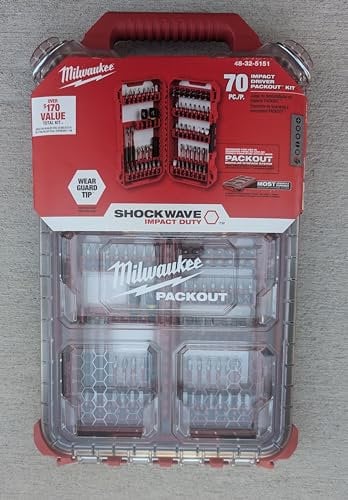 Milwaukee SHOCKWAVE 70-Piece Alloy Steel Screw Driver Bit Set, Includes PACKOUT Organizer