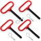 Mezchi 4 Pack Trailer Hitch Pin with Rubber Handle and Clip, 1/2 x 3-5/8 Inch Lawn Mower Hitch Pin, Heavy Duty Trailer Gate Pin, Tractor Pins for Towing Cargo, Truck, Boat, Car, Red