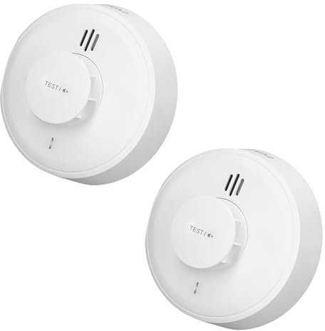 SAVS H10-W Vernetzter Wärmemelder - RF-Paarung für 24 Geräte - LinkSmart WiFi Hitze-Sicherheitsmonitor mit App-Warnung - Integrierte Brandmelder 10 Jahre Batterie - Moderne Thermosensor - 2er Set