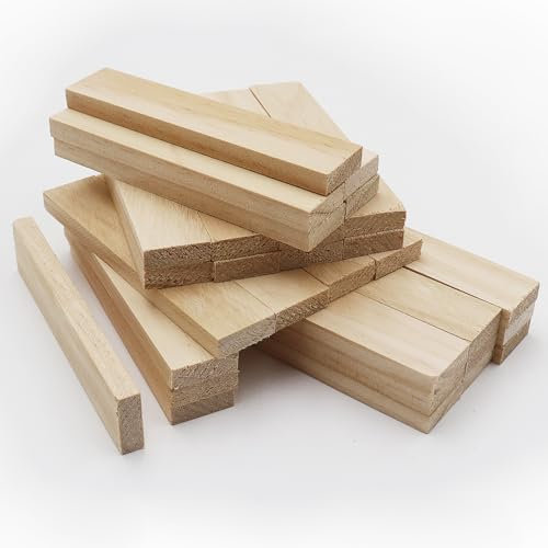 WANYIG Holzklötze zum Basteln, Holzstäbchen zum Basteln Bastelholz Klötzchen Bastelklötzchen Holzleisten Bastelholz Holzstücke Natur 10x2x0.7CM für DIY Basteln Dekoration Bauen Verkleiden (30)