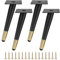 FOGAWA Lot de 4 Pieds de Meubles 20cm en Métal Pieds d'Armoire de Oblique Cône Pieds d'armoire Noir et Or Pieds de Remplacement pour Meuble, Table, Canapés, Chaise, Armoires, Lit Pieds