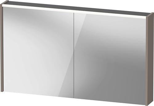 Duravit D-Code Spiegelschrank, Steckdose Typ F (EU, DE), 2 Türen, LED-Lichtfeld Oben, 1200x700mm, 9 W, DC7108043430000, Farbe: Basalt Matt