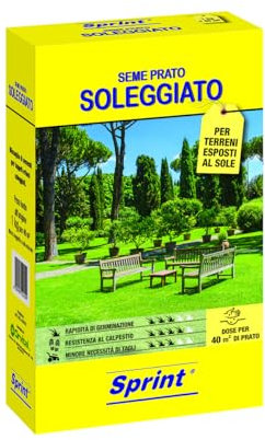 Sprint semi per prato soleggiato universale resistente alla siccità - 40m² sementi erba per tappeti erbosi per zone soleggiate, calpestabile, semi erba adatto a tutti iterreni esposti al sole