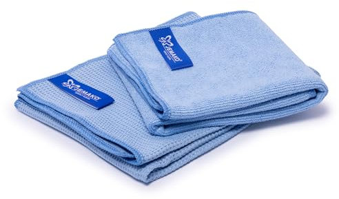 Jemako 2er Set Trockentuch mittel 45 x 60 cm + Profituch 40 x 45 cm + Wäschenetz (Blau)