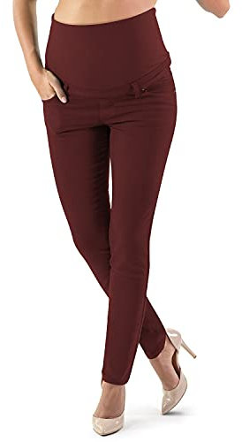 Milano - Jean Grossesse et Femme Enceinte, Coupe Slim Bandeau Haut Stretch et Confortable - Idèal Tout au Long de Votre Maternité (XL - 44, VIn)