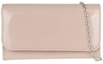 Girly Handbags Damen Lack Clutch glänzend Abendtasche Party Hochzeit Nackt