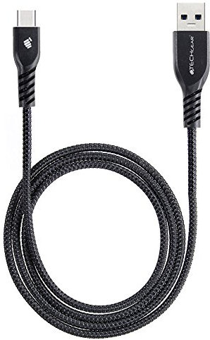 TECHGEAR STRONG High Durability Braided USB C Charging & Data Sync Cable (3.3ft/1M) for Samsung Galaxy Tab S6 Lite, Tab A9 Plus / A9 A8 A7 / Lite, S9 S8 S7 Plus/Ultra, Tab Active 3 4 5 Pro - BLACK