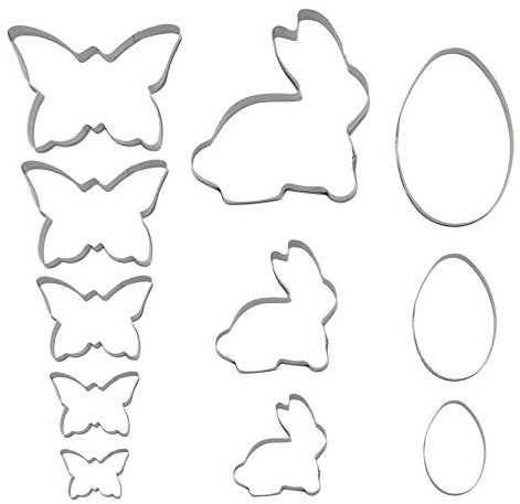 Caiming Ostern Ausstechform [11-TLG Set] Plätzche Ausstecher Set, Backen Kuchen Cutter - aus Edelstahl-Modell