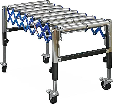 Ameise Scheren-Rollenbahn | 180 kg Tragkraft | 0,54-1,31 m Bahnlänge | 500 mm Bahnbreite | 615-940 mm Höhe | Rollbock höhenverstellbar mit Zwillingsrollen | ideal für schwere Fördergüter