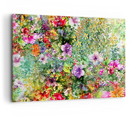 ARTTOR Leinwandbild 100x70cm Wandbild Botanik Blumen - 3842 | Blume Sommer Natur Groß Wanddekoration Wohnzimmer Schlafzimmer Küche Wanddeko Wand Kunstdruck Wandkunst Wall Decor ARTTOR