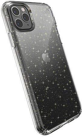 Speck iPhone 11 Pro Max Case - Presidio Clear + Glitter - Protective Ultra Thin Slim Hard Anti Scratch Cover - Clear/Glitter