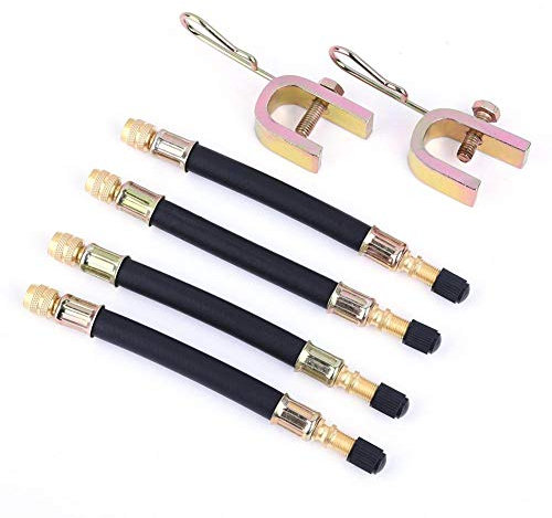 4 Stücke 140mm Flexible Gummi Reifen Ventilverlängerung + 2 stücke Schellen Reifen Ventilverlängerer für LKW Bus RV Auto Rad Reifen Transit Adapter
