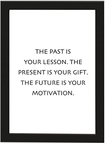 PICSonPAPER Poster DIN A4 The Past is Your Lesson..., gerahmt mit schwarzem Bilderrahmen, Geschenk, Geschenkidee, Geburtstagsgeschenk, Poster mit Rahmen (The Past)