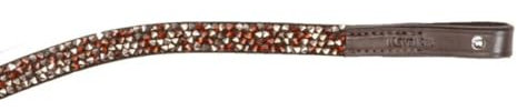 Stirnband Button Coffee, V, braun, braune Steine