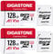 Gigastone 128GB 2-Pack Micro SD Card, Camera Plus, GoPro, Action Camera, Sports Camera, High Speed 100MB/s, 4K Video Recording, Micro SDXC UHS-I A1 V30 U3 Class 10