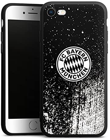 DeinDesign Premium Silikon Hülle kompatibel mit Apple iPhone 8 Handyhülle schwarz Case FC Bayern München Offizielles Lizenzprodukt FCB
