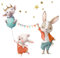 Little Deco Wandtattoo Babyzimmer Hasen & Ballon I Wandbild 49 x 38 cm (BxH) I Sterne Mäusekönig Aufkleber Kinderzimmer Junge Wandsticker Baby Girlande DL160-Z1