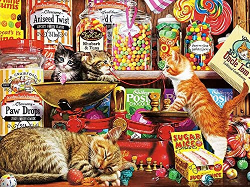 Holzpuzzle, 1500 Teile, Convenience Store, Kinderpuzzles, 5-jährige Mädchen oder 8-jährige Mädchen, lustiges Lerngeschenk, fertige Größe 87 × 57 cm