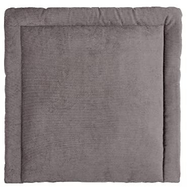 KraftKids Wickelauflage in Cord Breitcord Grau, Wickelunterlage 75x70 cm (BxT), Wickelkissen