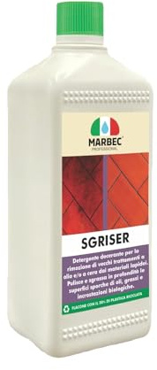 MARBEC Sgriser® 1LT | Detergente decerante sgrassante forte per cotto pietra marmo e klinker rimuove oli cere incrostazioni