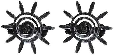 Embrasses, Pinces à Rideaux décoration en Metal, modèle Soleil, Couleur Noir et Argent, 2 pièces