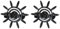 Embrasses, Pinces à Rideaux décoration en Metal, modèle Soleil, Couleur Noir et Argent, 2 pièces