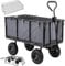 Miweba Bollerwagen MB-550 | 𝟓𝟓𝟎 kg Traglast - Luftreifen - Wände klappbar - Volumen 190 L - Sackkarre - Schubkarre - Transportwagen - Handwagen - Gartenwagen - Wagen - Gartenkarre (MB-550 Grau)