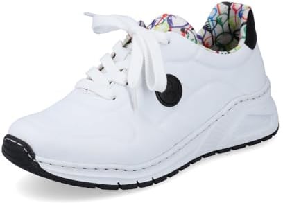 Rieker Damen Low-Top Sneaker M4903, Frauen Halbschuhe, lose Einlage,Sportschuhe,Freizeitschuhe,Turnschuhe,Laufschuhe,Weiss (80),42 EU / 8 UK