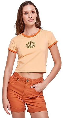 Urban Classics Damen T-Shirt Ladies Stretch Jersey Cropped Tee paleorange/vintageorange 4XL