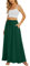 Yincro Damen Flowy Maxirock Sommer Plissee Hohe Taille Casual Lange Röcke mit Taschen, Dunkelgrün, Klein