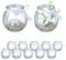 Relaxdays Photophores, Lot de 12, en Verre, Porte-Bougies à nœud, intérieur & extérieur, déco, Transparent
