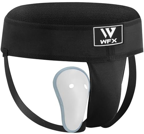 WFX Groin Guard for Boxing Kickboxing and MMA Fighting Muay Thai Abdominal Adjustable Sparring Groin Protector Jockstrap Taekwondo Karate Training Underwear for Martial Arts Jiu Jitsu BJJ (L)