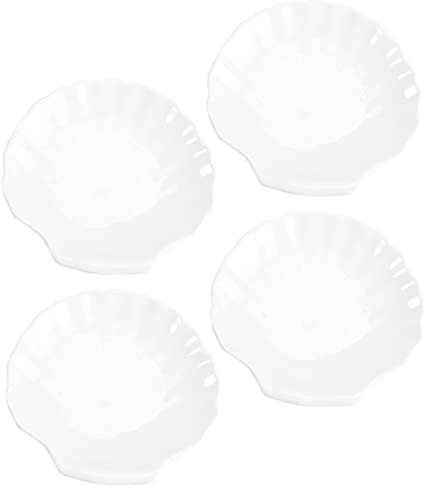 Didiseaon 4pièces Assiette Porcelaine Forme De Coquille Assiettes Multifonctionnelles Pour Snacks Fruits Et Desserts Service À Table